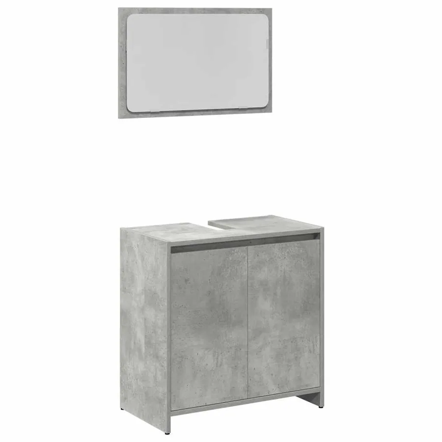 Ensemble de meubles de salle de bain 4 pcs gris béton - 8