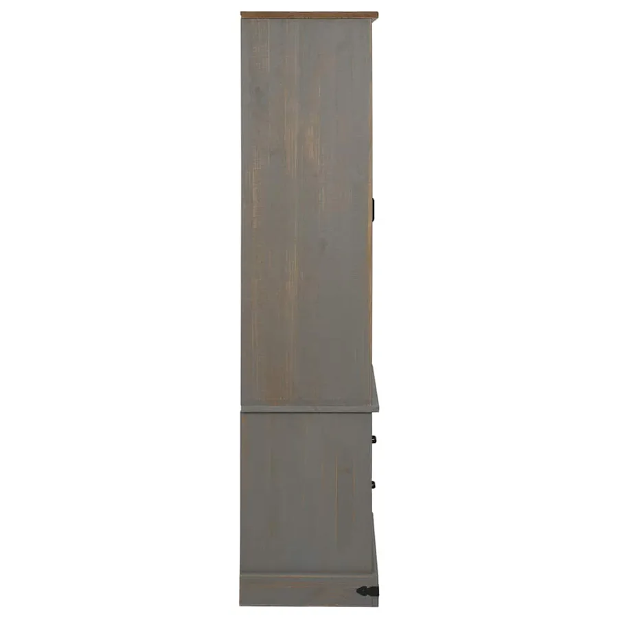 Armoire à vin HALDEN casiers à vin porte coulissante gris pin - 5