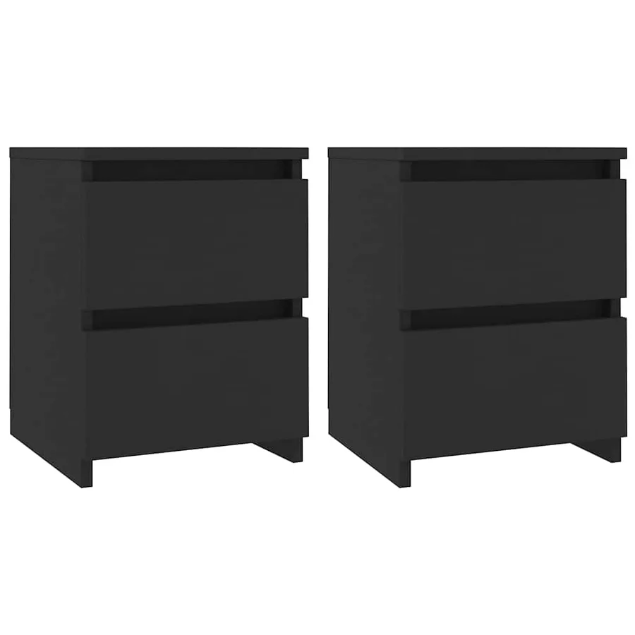 Tables de chevet 2 pcs Noir 30x30x40 cm Bois d'ingénierie - 2