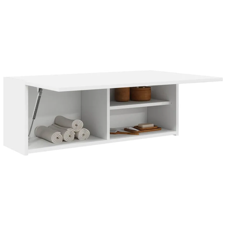 Armoire murale de bain blanc 80x25x30 cm bois d'ingénierie - 4
