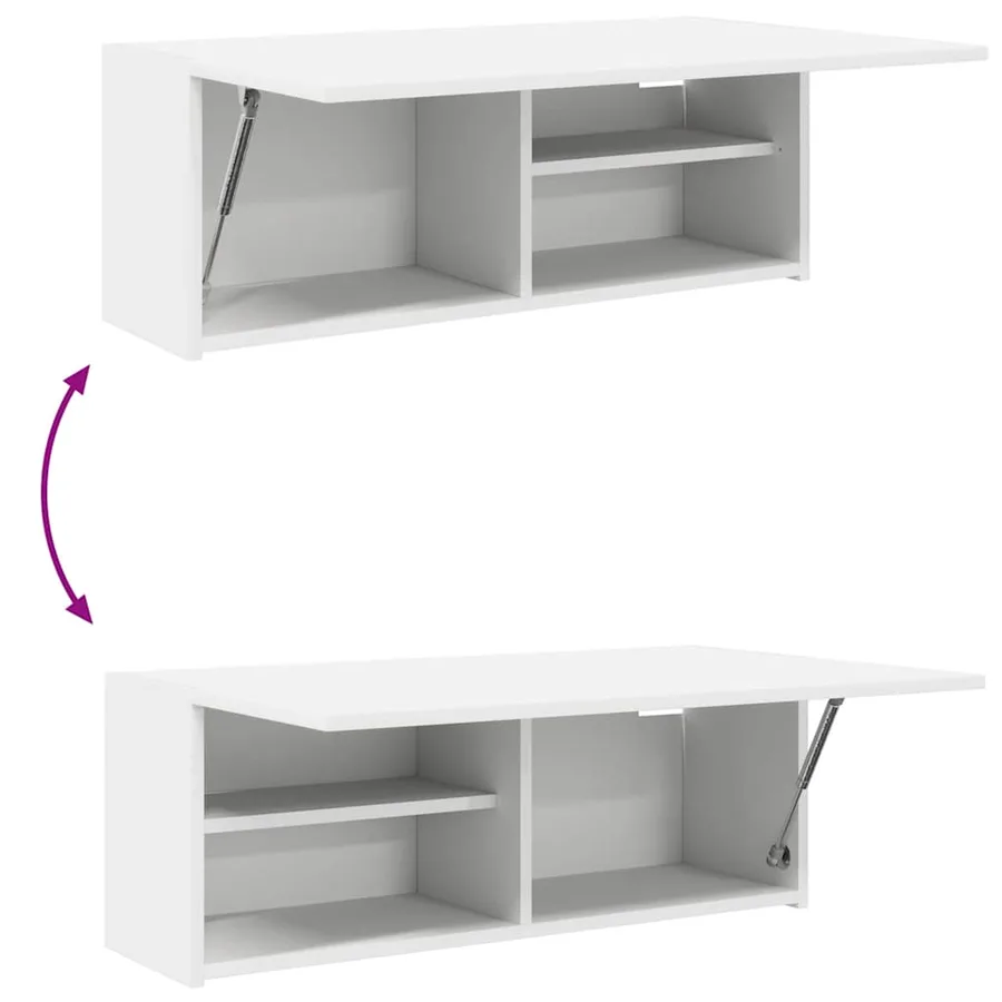 Armoire murale de bain blanc 80x25x30 cm bois d'ingénierie - 9