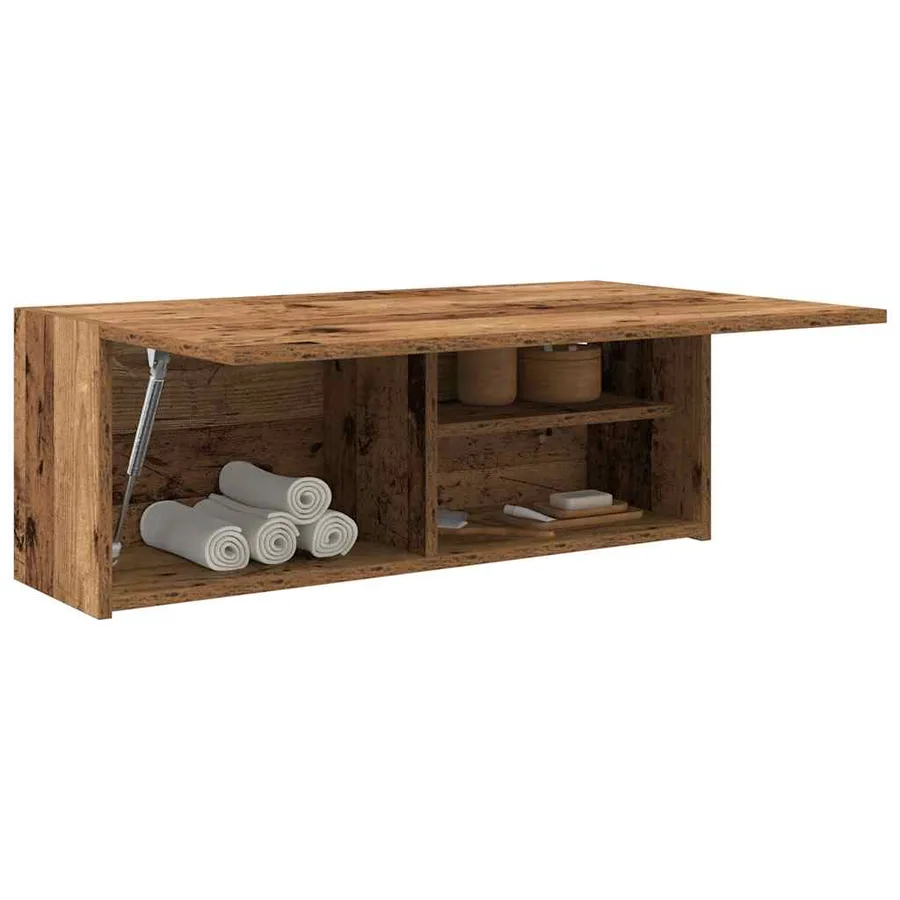 Armoire murale de bain vieux bois 80x25x30 cm bois d'ingénierie - 4