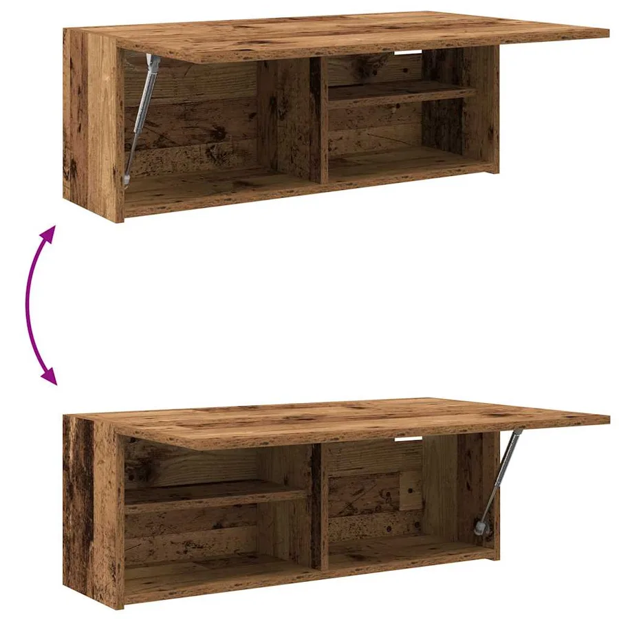 Armoire murale de bain vieux bois 80x25x30 cm bois d'ingénierie - 9