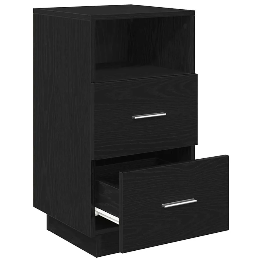 Tables de chevet 2 pcs avec 2 tiroirs noir 36x36x68 cm - 5