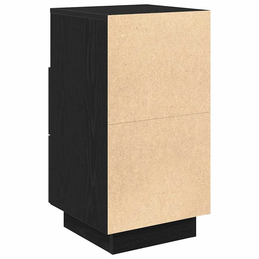 Tables de chevet 2 pcs avec 2 tiroirs noir 36x36x68 cm - 8