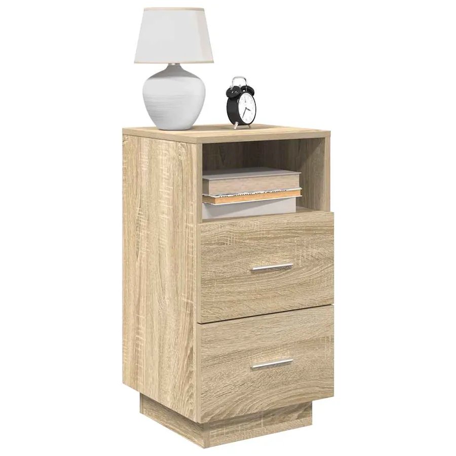 Tables de chevet 2 pcs avec 2 tiroirs chêne sonoma 36x36x68 cm