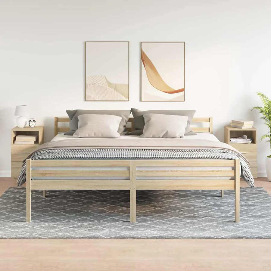 Tables de chevet 2 pcs avec 2 tiroirs chêne sonoma 36x36x68 cm - 3