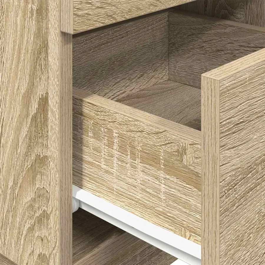 Tables de chevet 2 pcs avec 2 tiroirs chêne sonoma 36x36x68 cm - 9