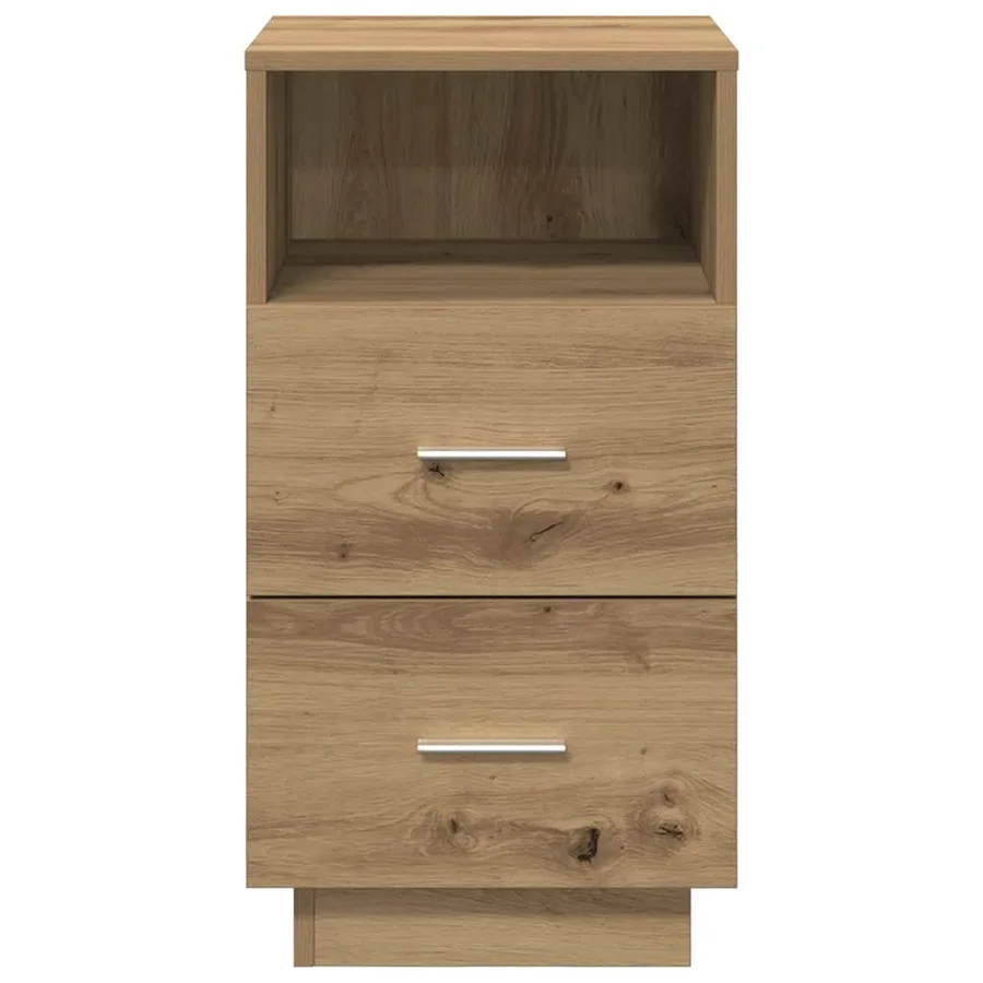 Tables de chevet 2 pcs et 2 tiroirs chêne artisanal 36x36x68 cm - 4