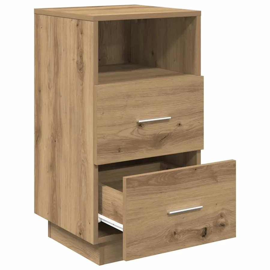 Tables de chevet 2 pcs et 2 tiroirs chêne artisanal 36x36x68 cm - 5