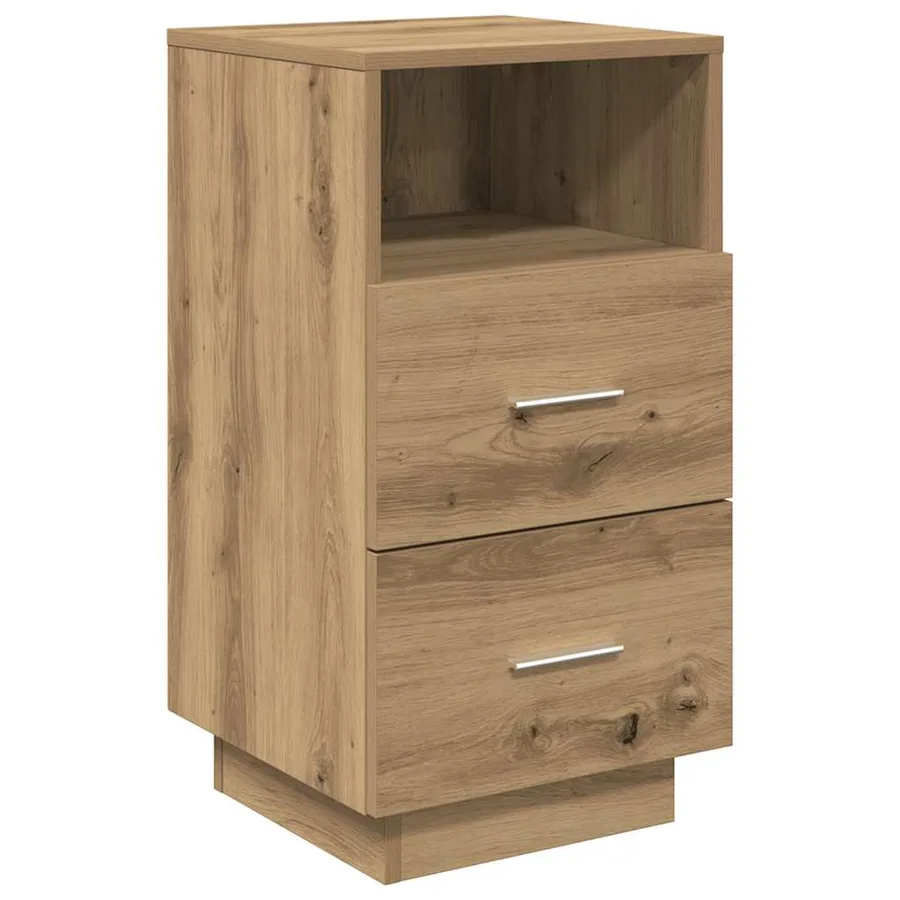 Tables de chevet 2 pcs et 2 tiroirs chêne artisanal 36x36x68 cm - 6