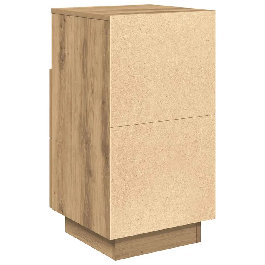 Tables de chevet 2 pcs et 2 tiroirs chêne artisanal 36x36x68 cm - 8