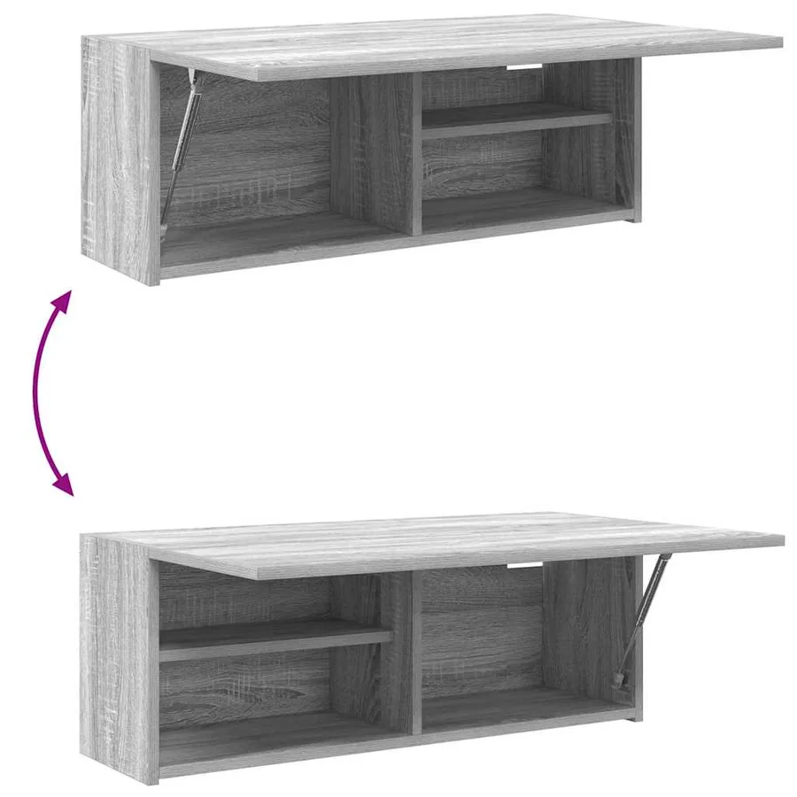 Armoire murale de bain sonoma gris 80x25x30cm bois d'ingénierie - 9