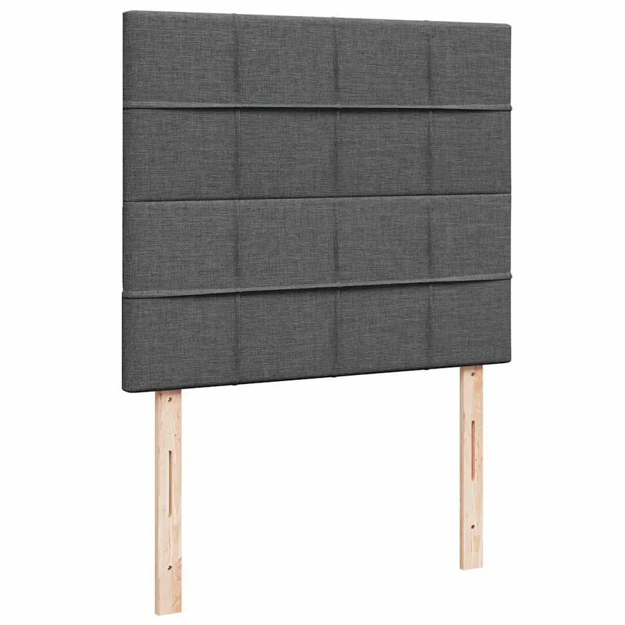 Cadre de lit ottoman avec matelas gris foncé 120x190 cm tissu - 9