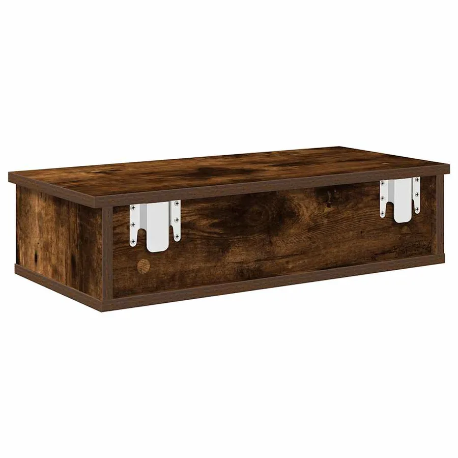 Étagère murale avec tiroirs chêne fumé bois d'ingénierie - 6