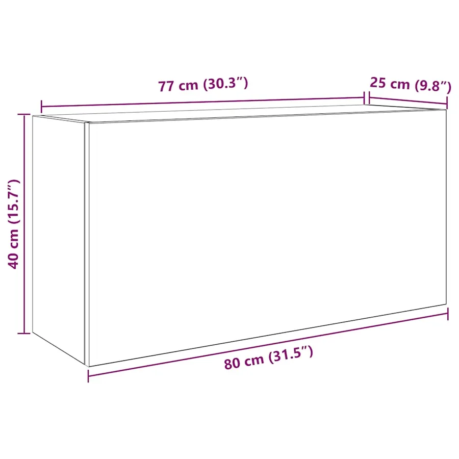 Armoire murale de bain gris béton 80x25x40 cm bois d'ingénierie - 12
