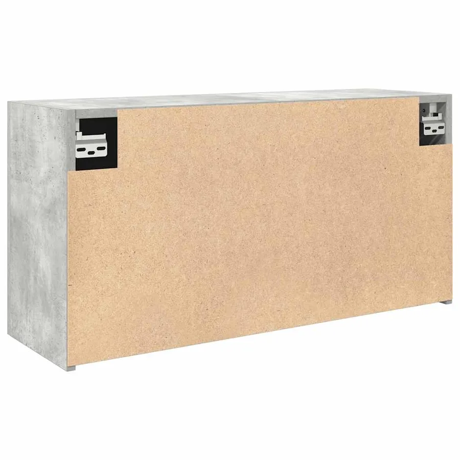 Armoire murale de bain gris béton 80x25x40 cm bois d'ingénierie - 8