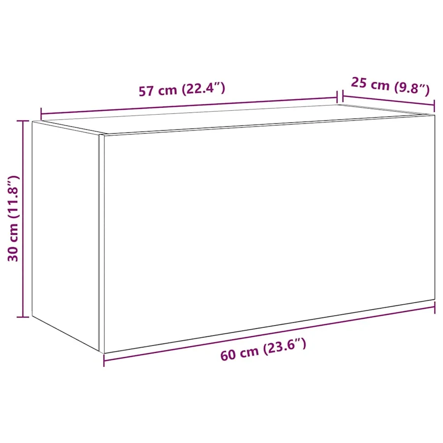 Armoire murale de bain chêne sonoma 60x25x30 cm bois ingénierie - 12