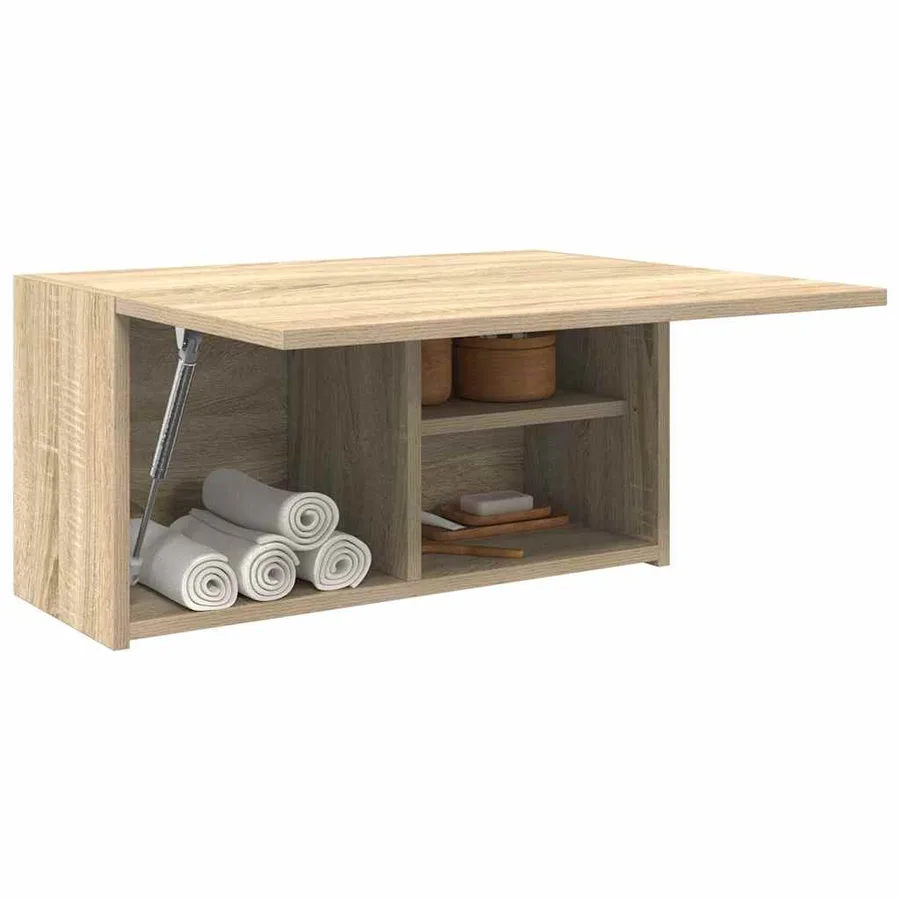 Armoire murale de bain chêne sonoma 60x25x30 cm bois ingénierie - 4