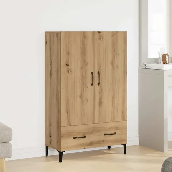 Buffet chêne artisanal 70x31x115 cm bois d'ingénierie