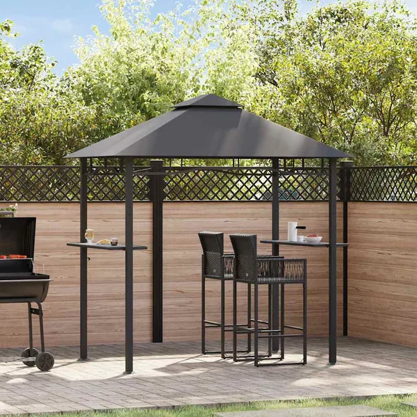 Belvédère de barbecue 240x150x255 cm Anthracite Acier