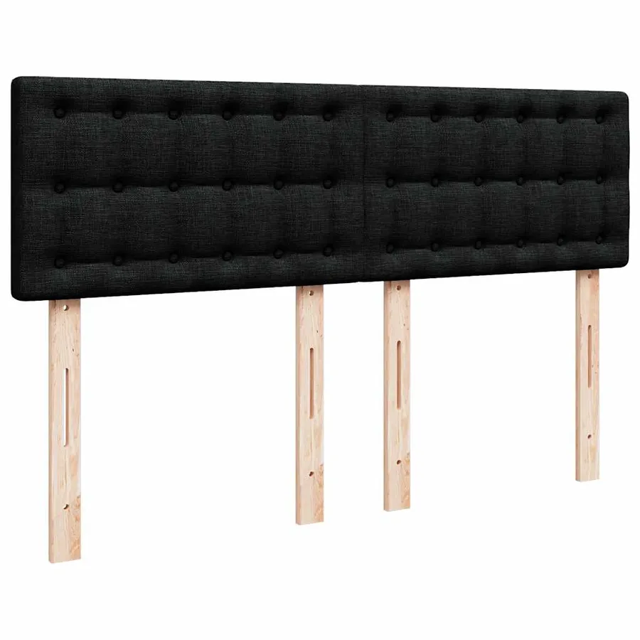 Lit ottoman avec matelas et LED noir 140x200 cm tissu - 10