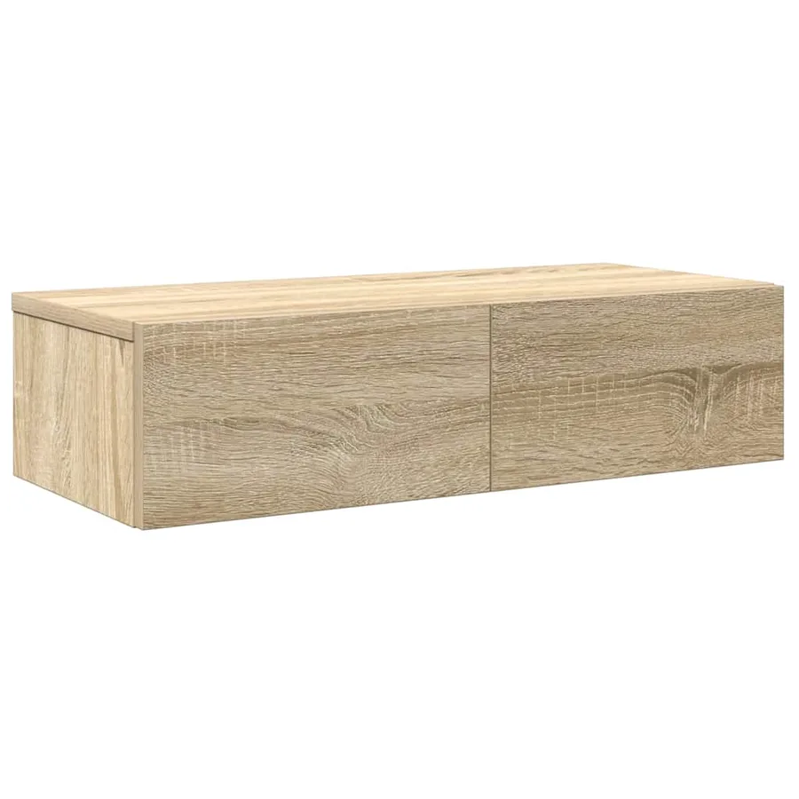 Étagère murale avec tiroirs chêne sonoma bois d'ingénierie - 2