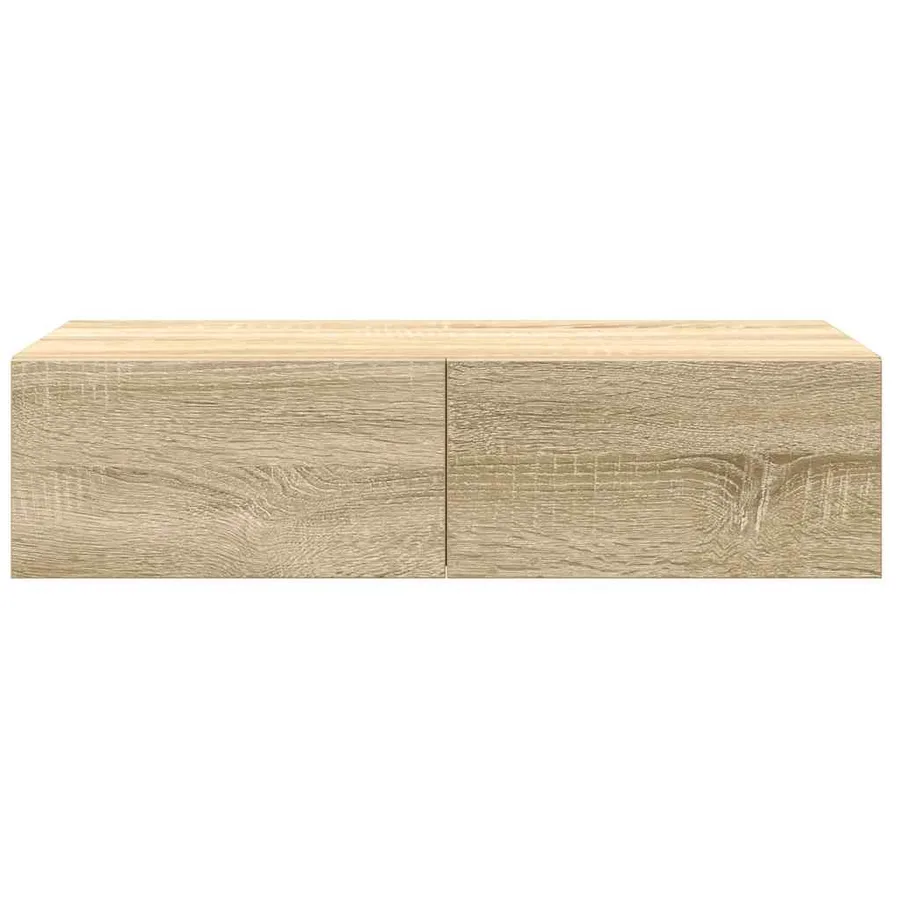 Étagère murale avec tiroirs chêne sonoma bois d'ingénierie - 4