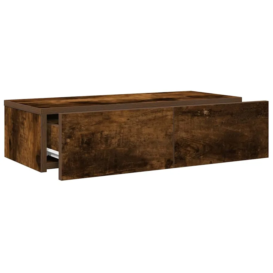 Étagère murale avec tiroirs chêne fumé bois d'ingénierie - 7