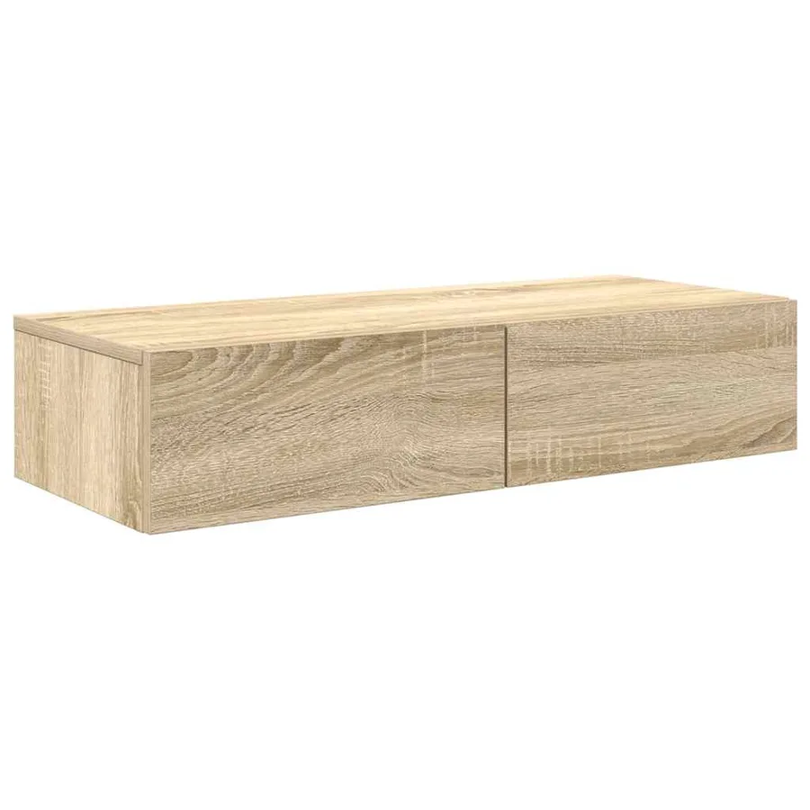 Étagère murale avec tiroirs chêne sonoma bois d'ingénierie - 2