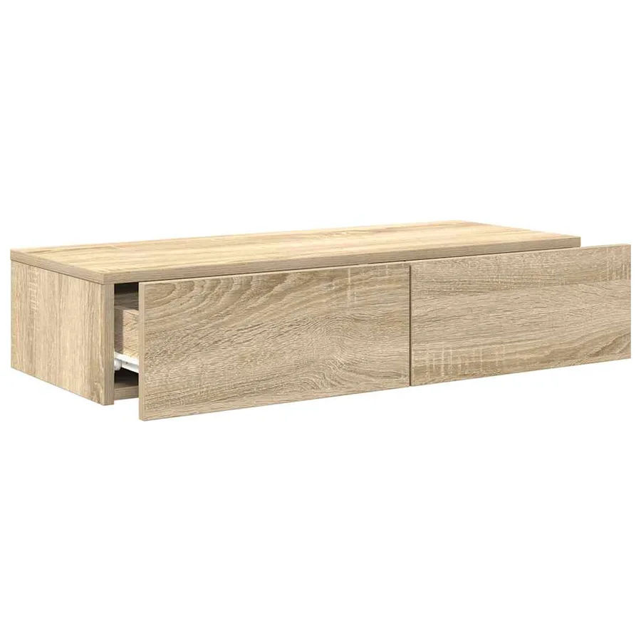Étagère murale avec tiroirs chêne sonoma bois d'ingénierie - 7