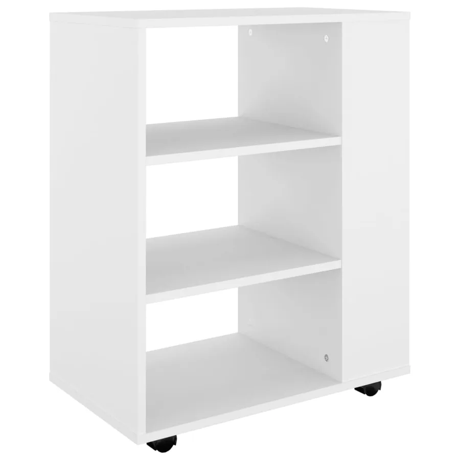 Armoire à roulettes Blanc 60x35x75 cm Bois d’ingénierie - 2