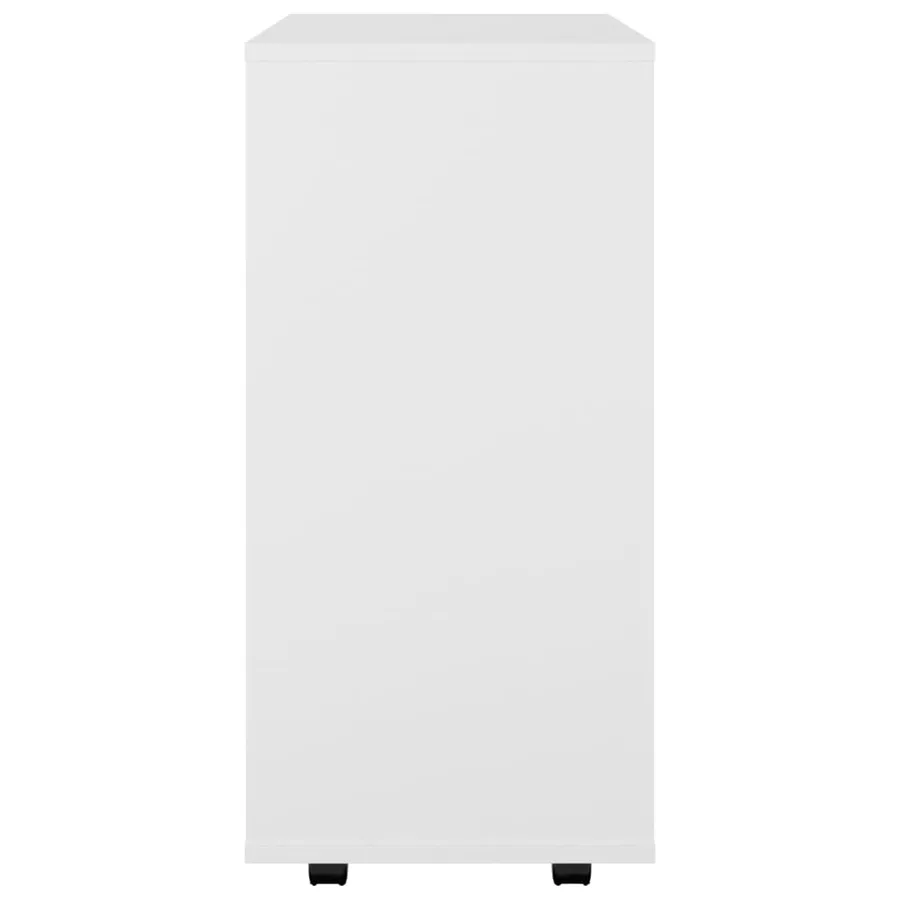 Armoire à roulettes Blanc 60x35x75 cm Bois d’ingénierie - 6