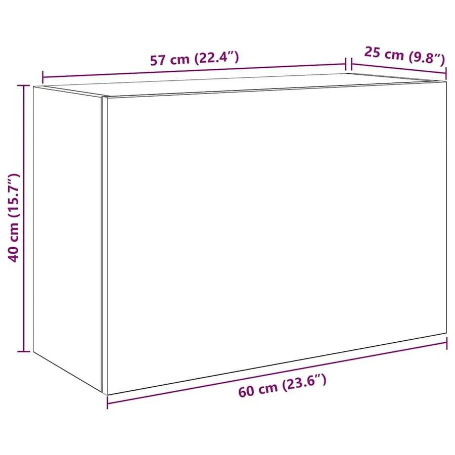 Armoire murale de bain chêne sonoma 60x25x40 cm bois ingénierie - 12