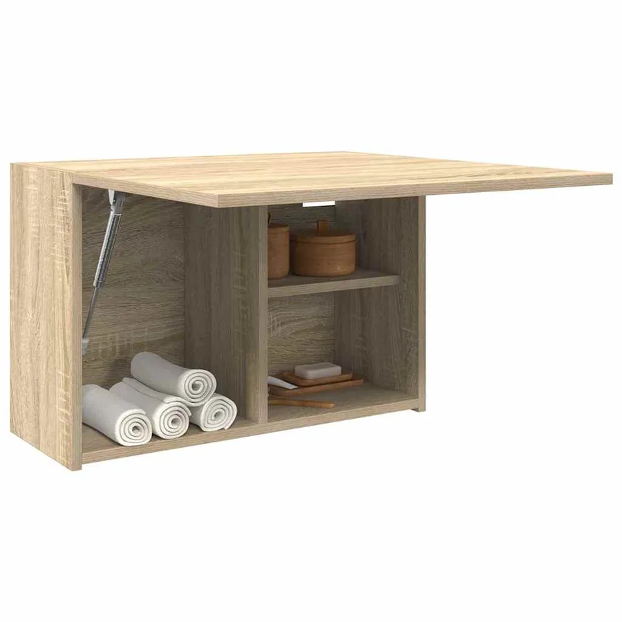 Armoire murale de bain chêne sonoma 60x25x40 cm bois ingénierie - 4