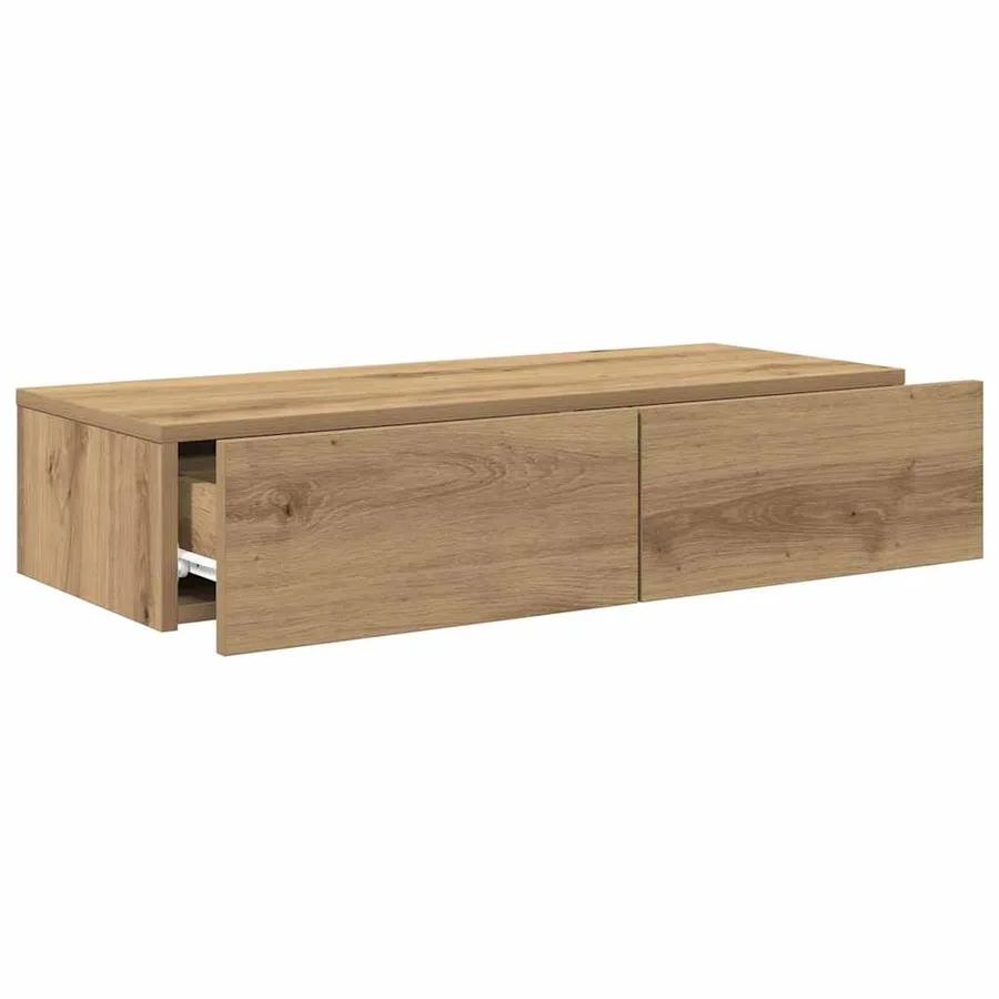 Étagère murale avec tiroirs chêne artisanal bois d'ingénierie - 7