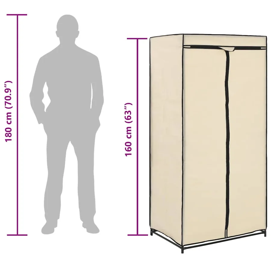 Garde-robe Crème 75x50x160 cm - 10