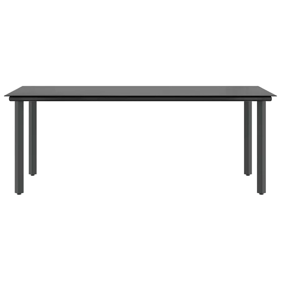 Ensemble à manger de jardin coussins 9pcs noir poly rotin verre - 5