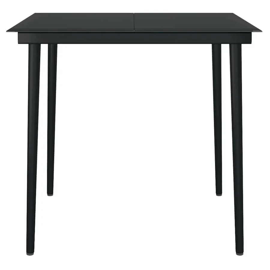 Ensemble à manger jardin coussins 5pcs marron poly rotin verre - 7