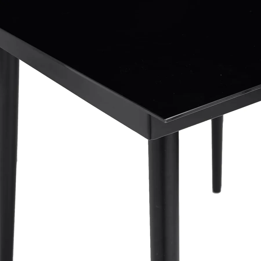 Ensemble à manger de jardin et coussins 3 pcs noir rotin verre - 9