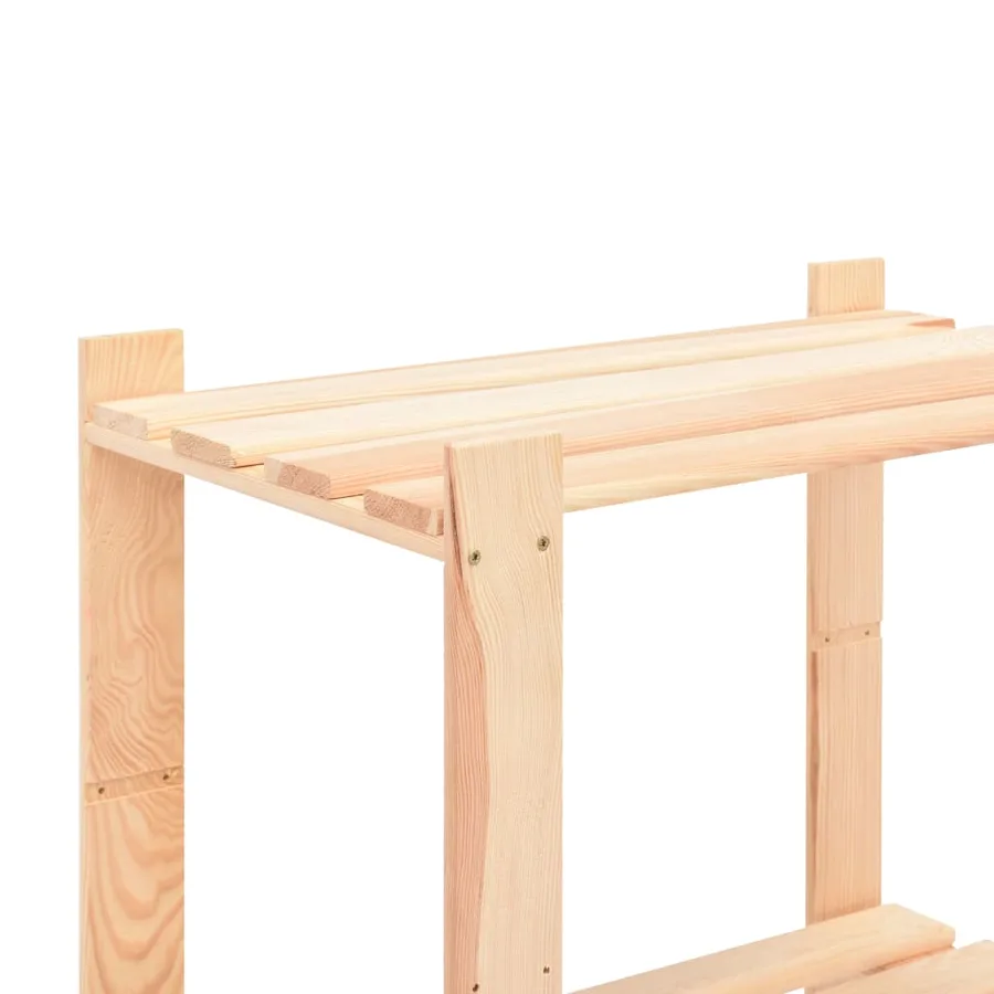 Étagères de rangement à 3 niveaux 2 pcs 80x38x90 cm Pin 150 kg - 6