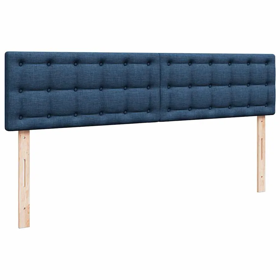 Cadre de lit ottoman avec matelas bleu 200x200cm tissu - 9
