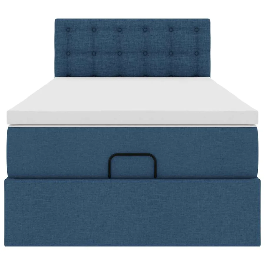 Lit ottoman avec matelas et LED Bleu 100x200 cm Tissu - 8