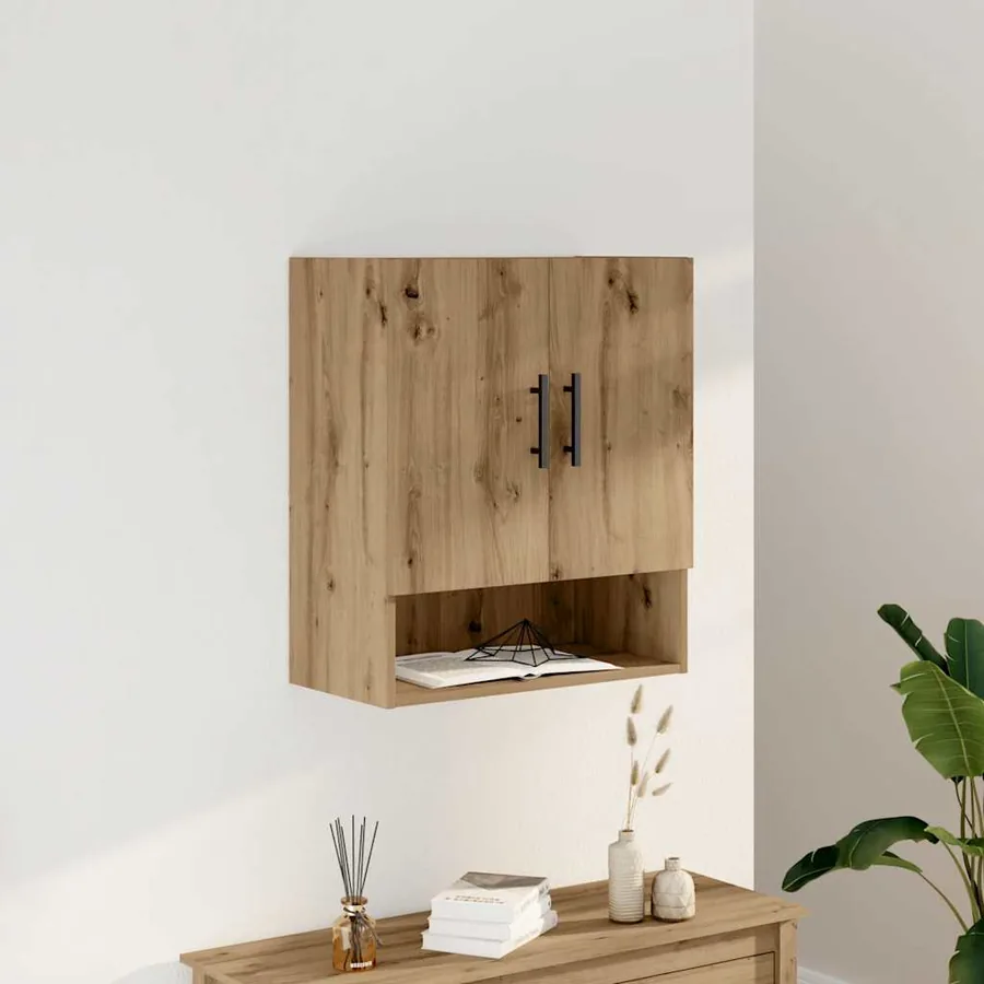 Armoire murale chêne artisanal 60x31x70 cm bois d'ingénierie
