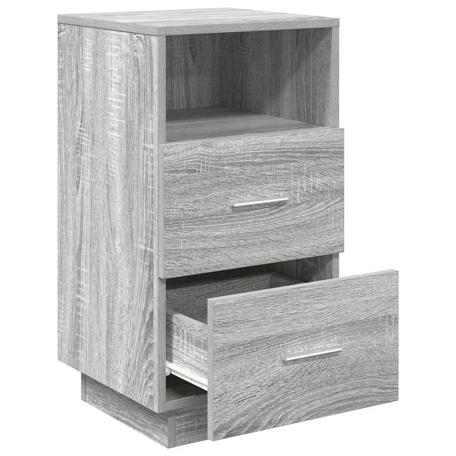 Table de chevet avec 2 tiroirs sonoma gris 36x36x68 cm - 5