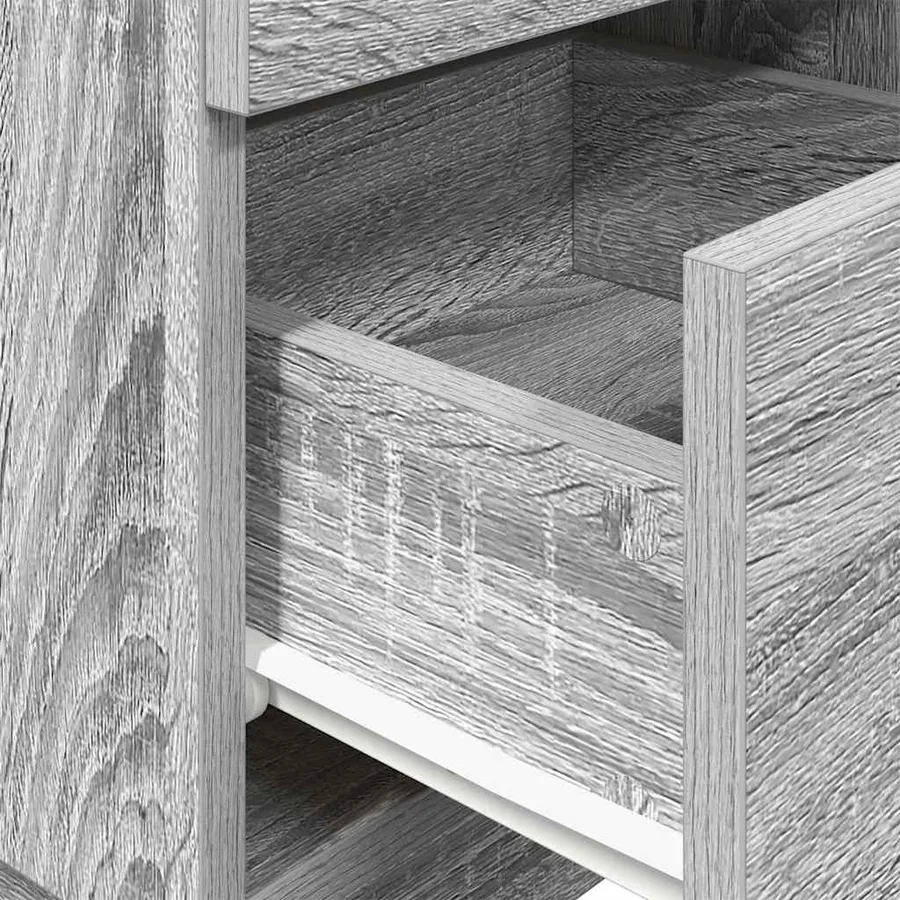 Table de chevet avec 2 tiroirs sonoma gris 36x36x68 cm - 8