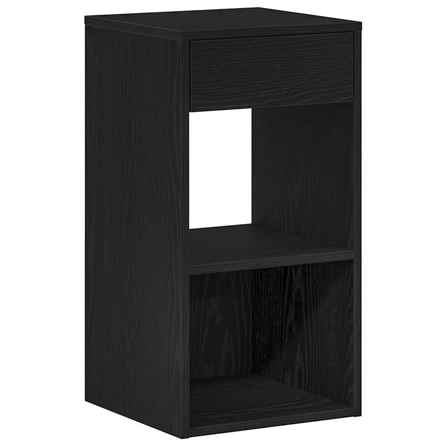 Tables de chevet avec tiroir 2 pcs chêne noir 35x34x66,5 cm - 5