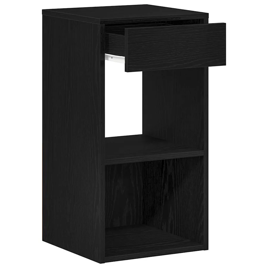 Tables de chevet avec tiroir 2 pcs chêne noir 35x34x66,5 cm - 6