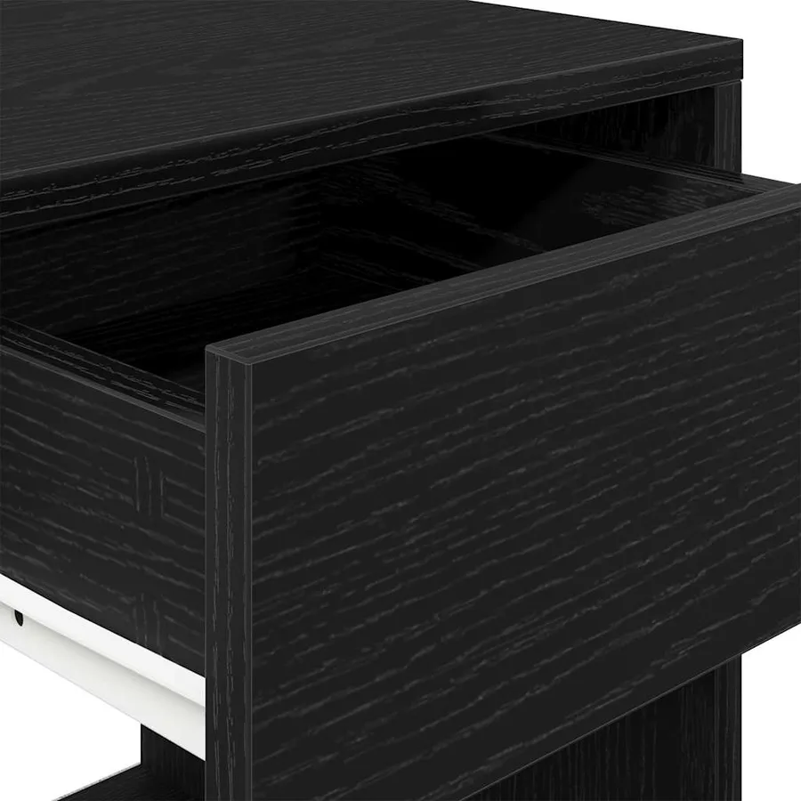 Tables de chevet avec tiroir 2 pcs chêne noir 35x34x66,5 cm - 9
