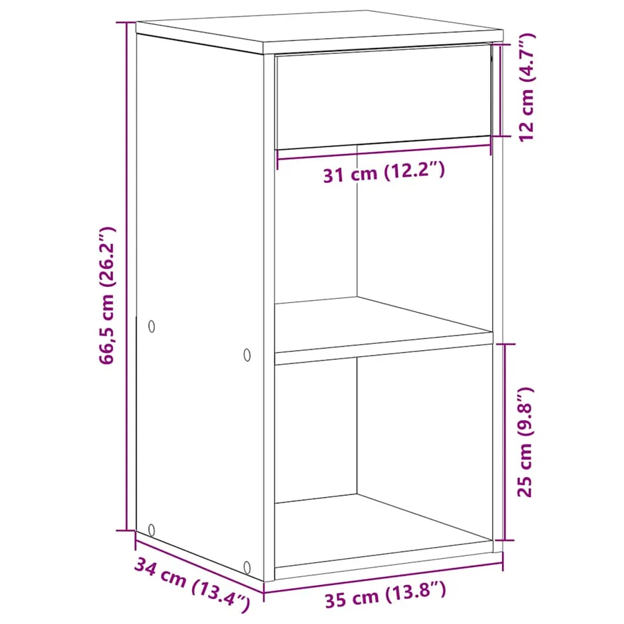 Tables de chevet avec tiroir 2 pcs blanc 35x34x66,5 cm - 12